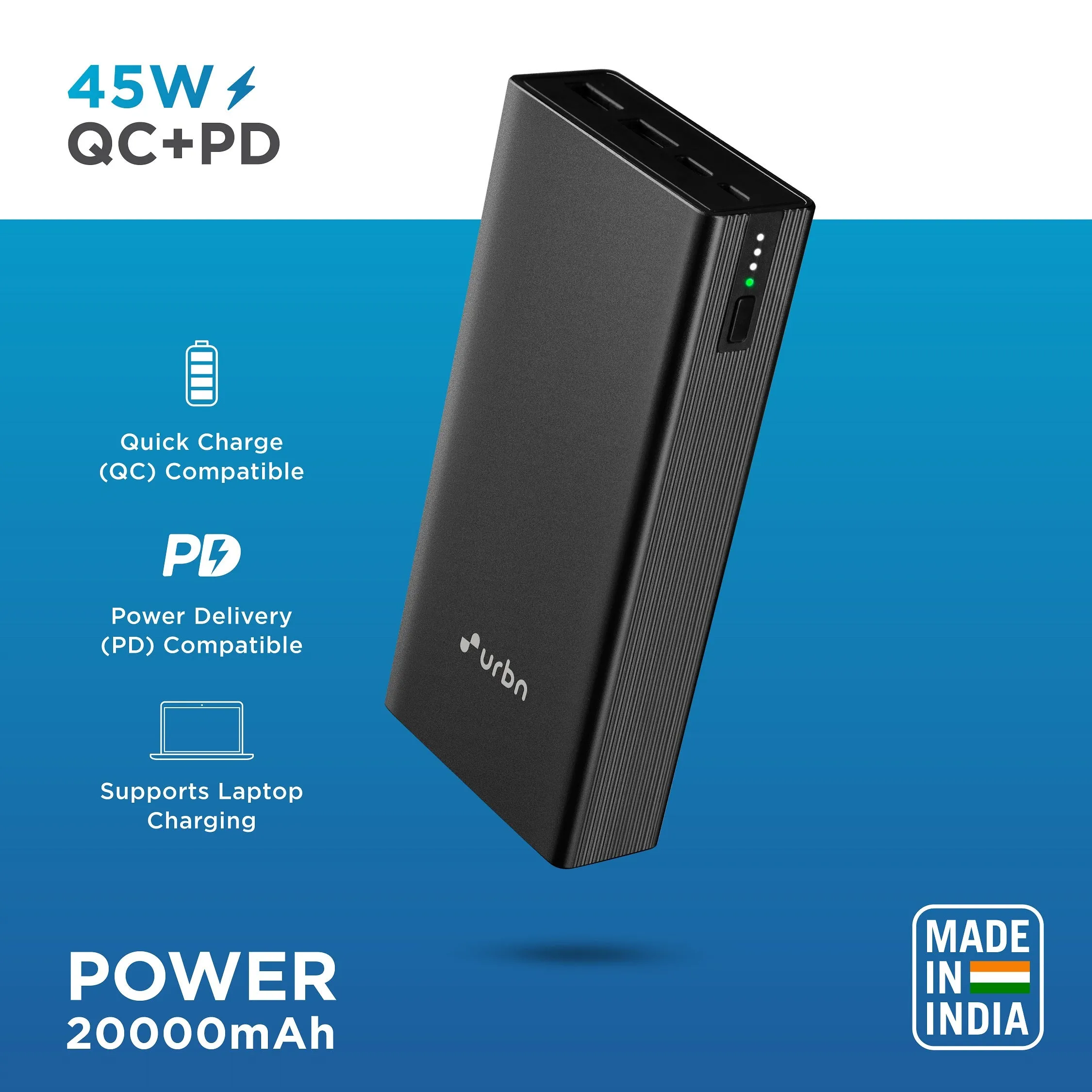 20000 mAh Metal 45W QC PD Power Bank