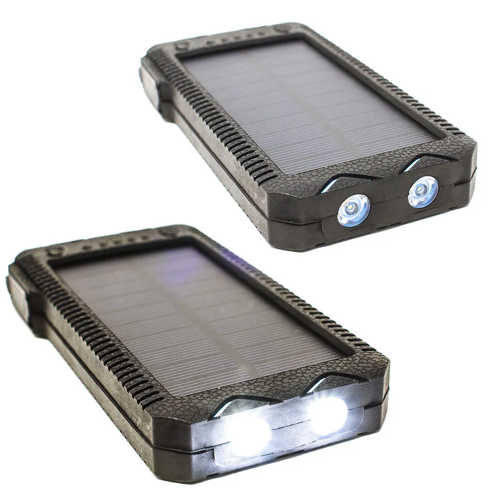 20,000 mAh Solar Charger w/ Fire Starter and Twin Flashlight Stealth Angel Survival