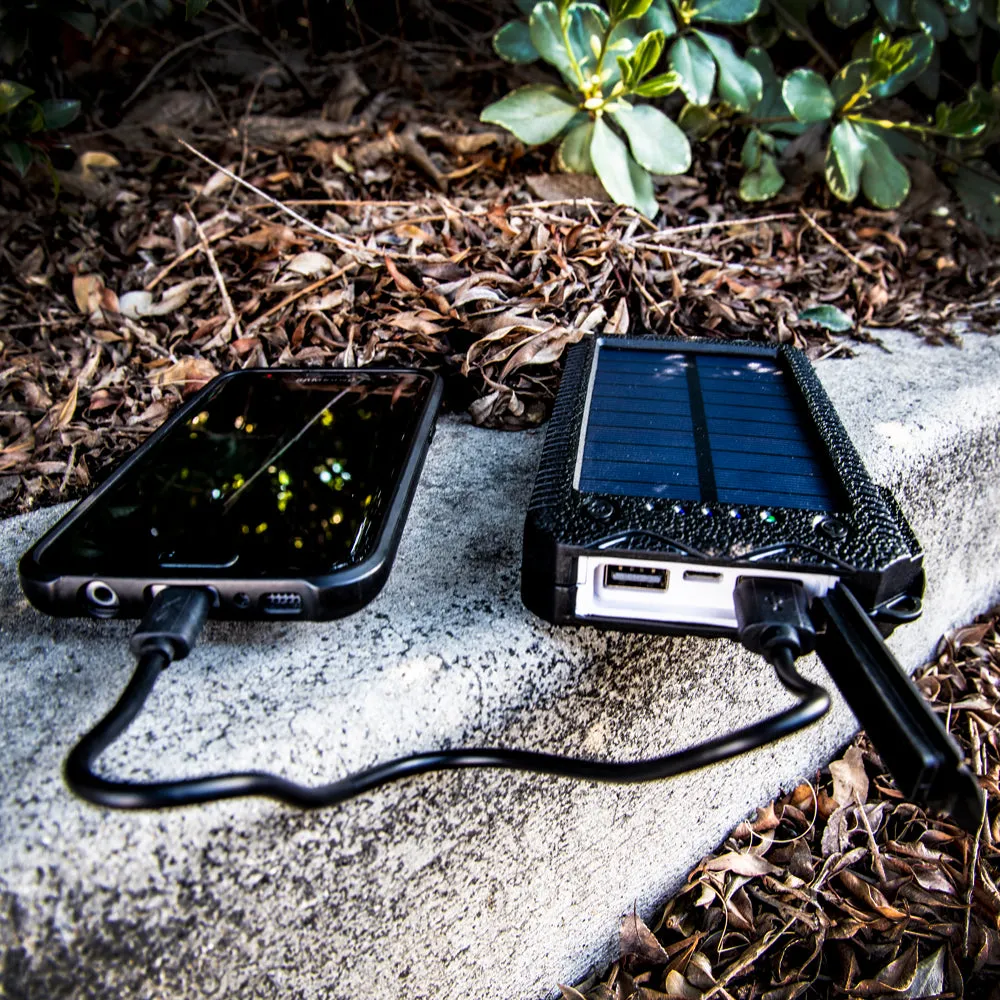 20,000 mAh Solar Charger w/ Fire Starter and Twin Flashlight Stealth Angel Survival