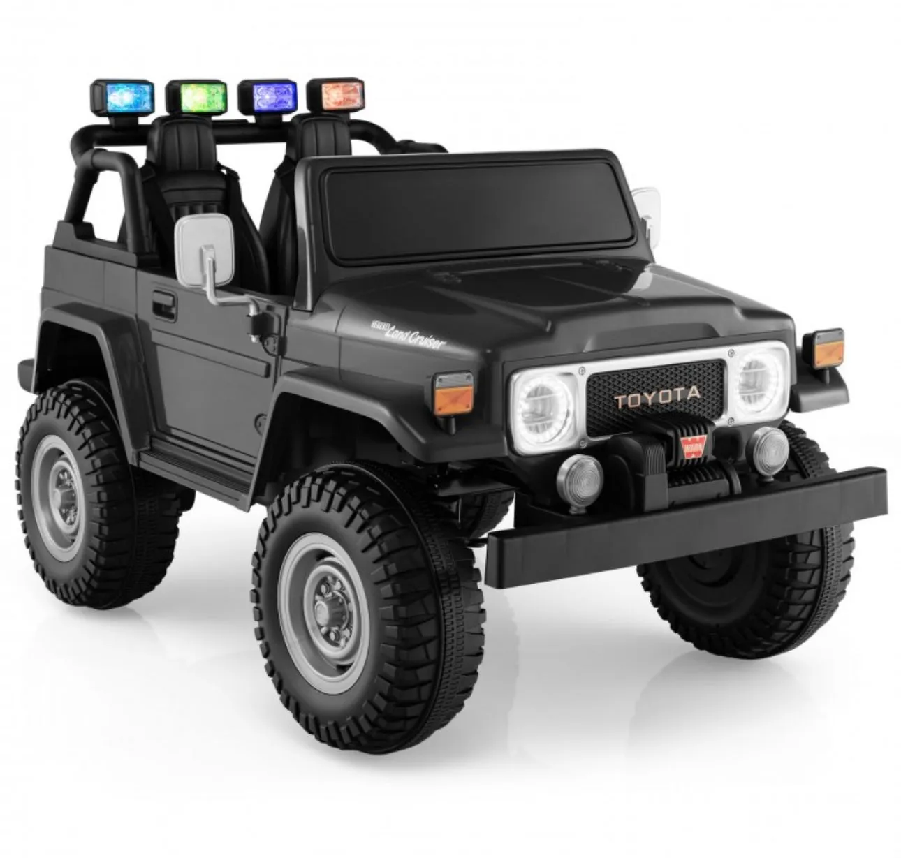 2025 Upgraded 12V Licensed 2 Seater Toyota FJ40 12V Ride On Car | Colourful Lights | Seatbelt | Storage| 2 Speeds | 14” Tires | Upgraded Shocks | Remote