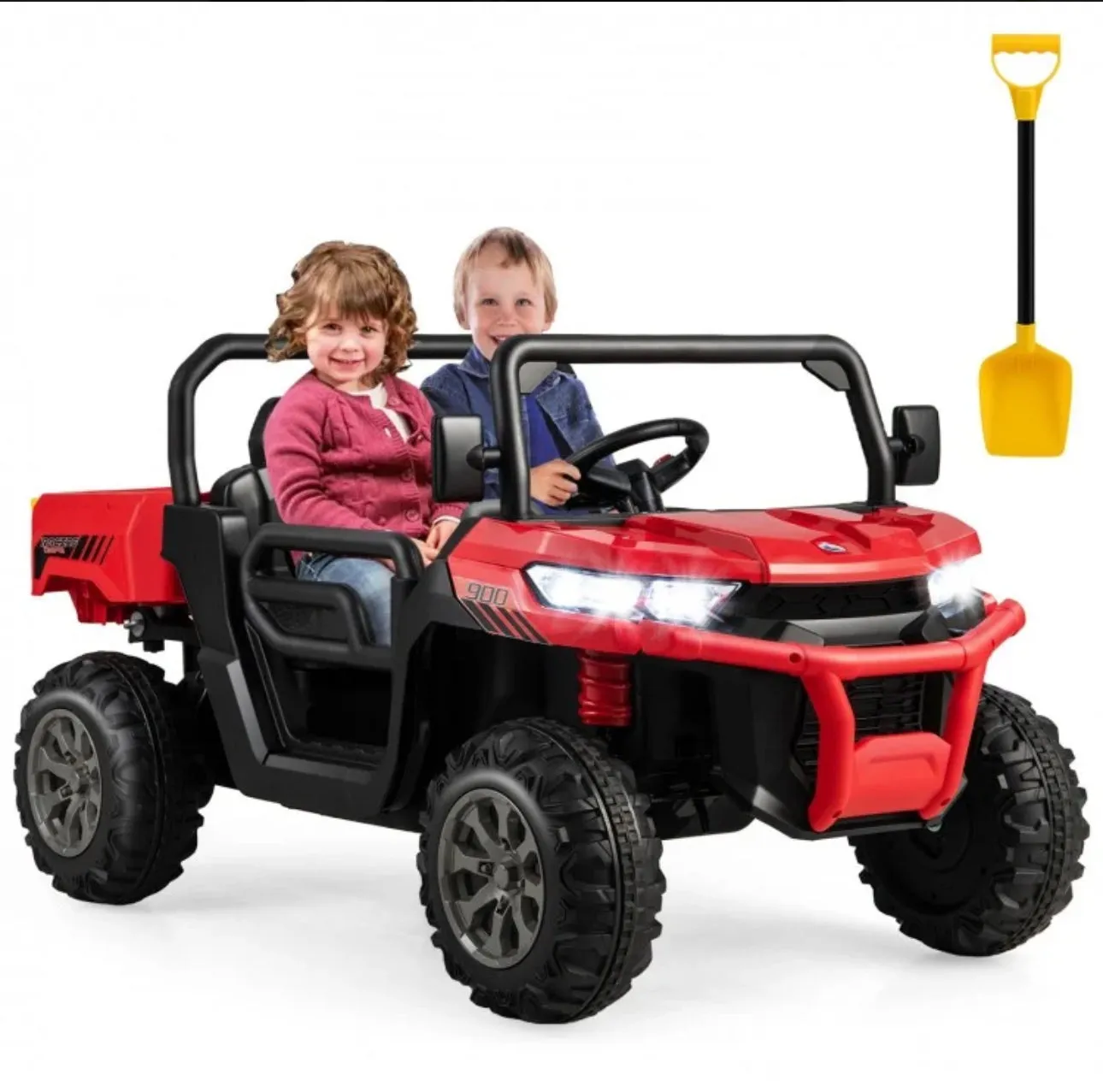 2025 Upgraded 24V Dump Truck Kids Ride On Car | Up To 8-10KPH | 2 Seater | Switch For Dump Bed | Open Tailgate | Music | 2 Of 20000 RPM Motors | Remote