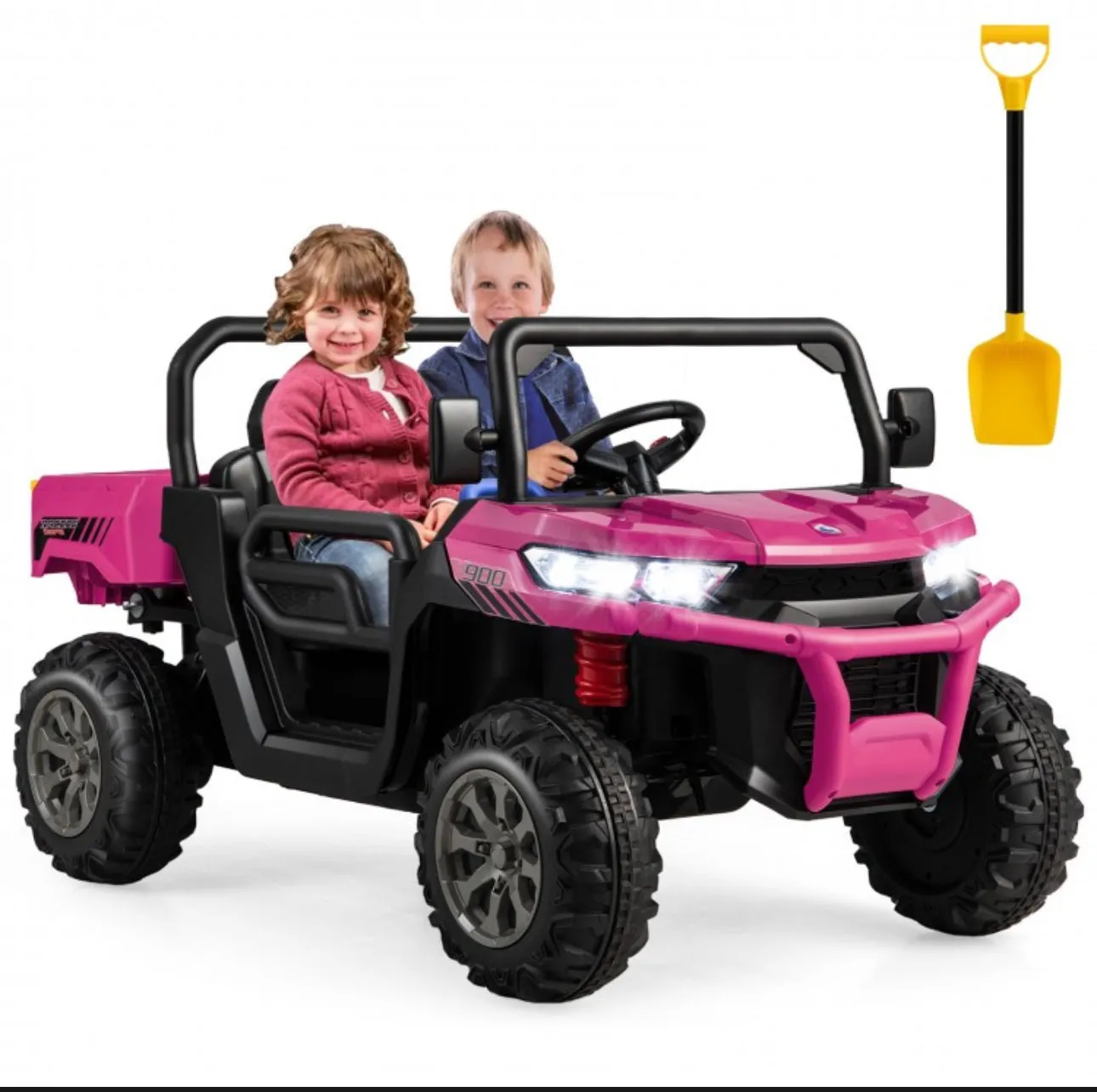 2025 Upgraded 24V Dump Truck Kids Ride On Car | Up To 8-10KPH | 2 Seater | Switch For Dump Bed | Open Tailgate | Music | 2 Of 20000 RPM Motors | Remote