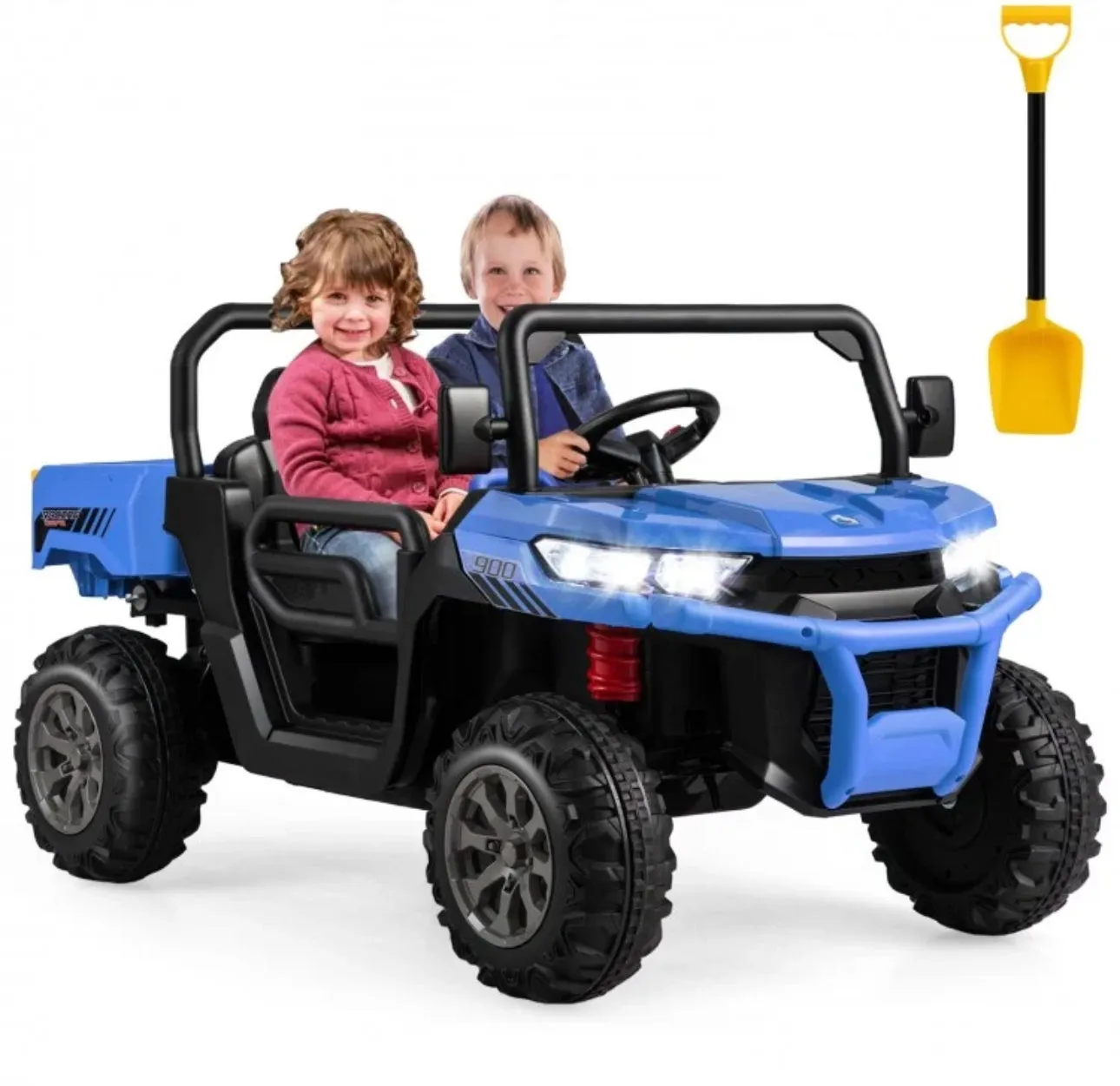 2025 Upgraded 24V Dump Truck Kids Ride On Car | Up To 8-10KPH | 2 Seater | Switch For Dump Bed | Open Tailgate | Music | 2 Of 20000 RPM Motors | Remote