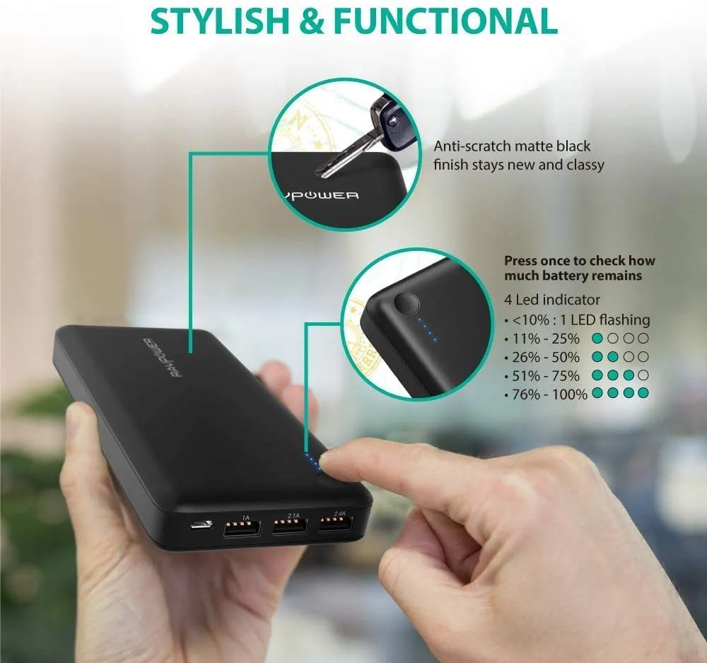 26800mAh Power Bank with 2A Wall Charger