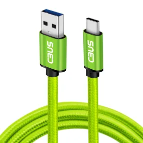 6ft Heavy-Duty Double Braided Fast Charging USB-C Cable (Green)