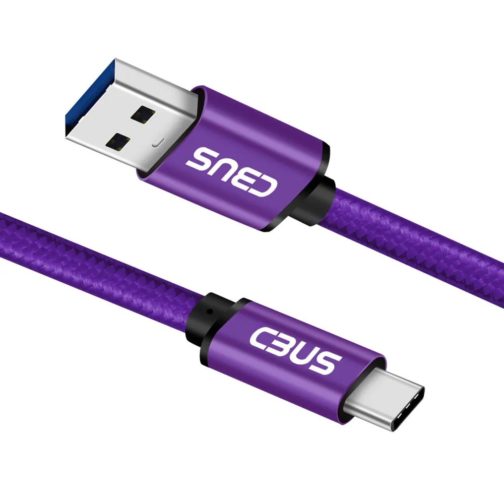 6ft Heavy-Duty Double Braided Fast Charging USB-C Cable (Purple)