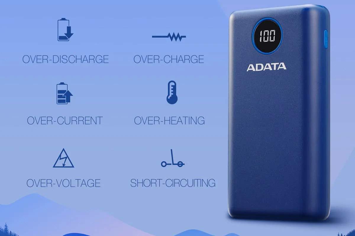 ADATA 20000mAh Portable Power Bank | Blue