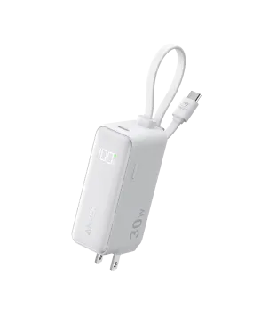 Anker Power Bank (30W, Fusion, Built-In USB-C Cable)