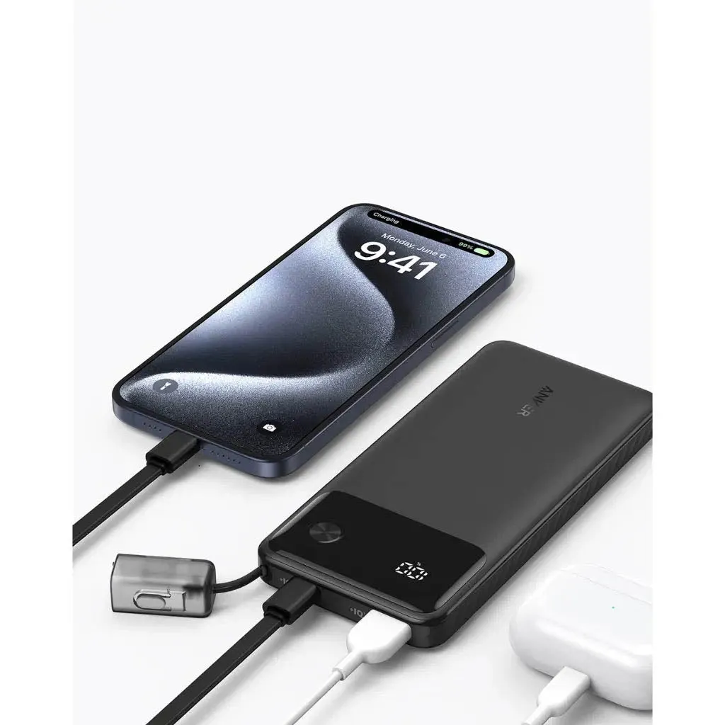 Anker Powercore 10K mAh 22.5W Power Bank W/ Usb-C Cable - Black