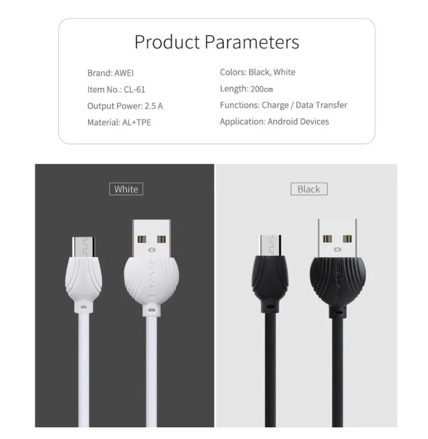 Awei Fast Charging Data Cable 2.5A / 1M