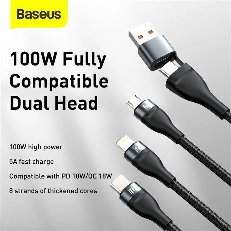 Baseus 1.2M 100W 3 in 1 USB/Type C QC4.0 Charging Cable