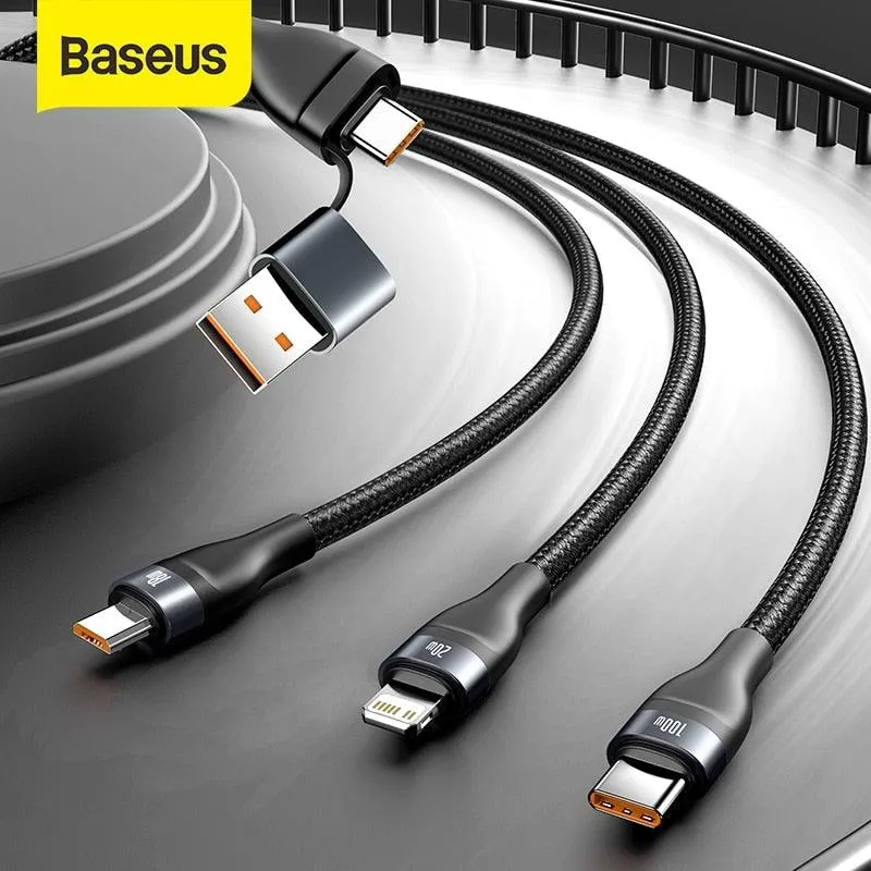 Baseus 1.2M 100W 3 in 1 USB/Type C QC4.0 Charging Cable