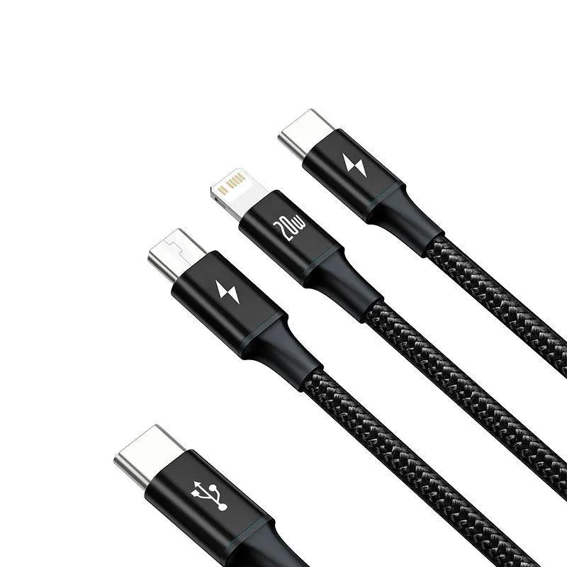 Baseus Rapid Series USB Type C 3-in-1 PD 20W Fast Charging Data Cable