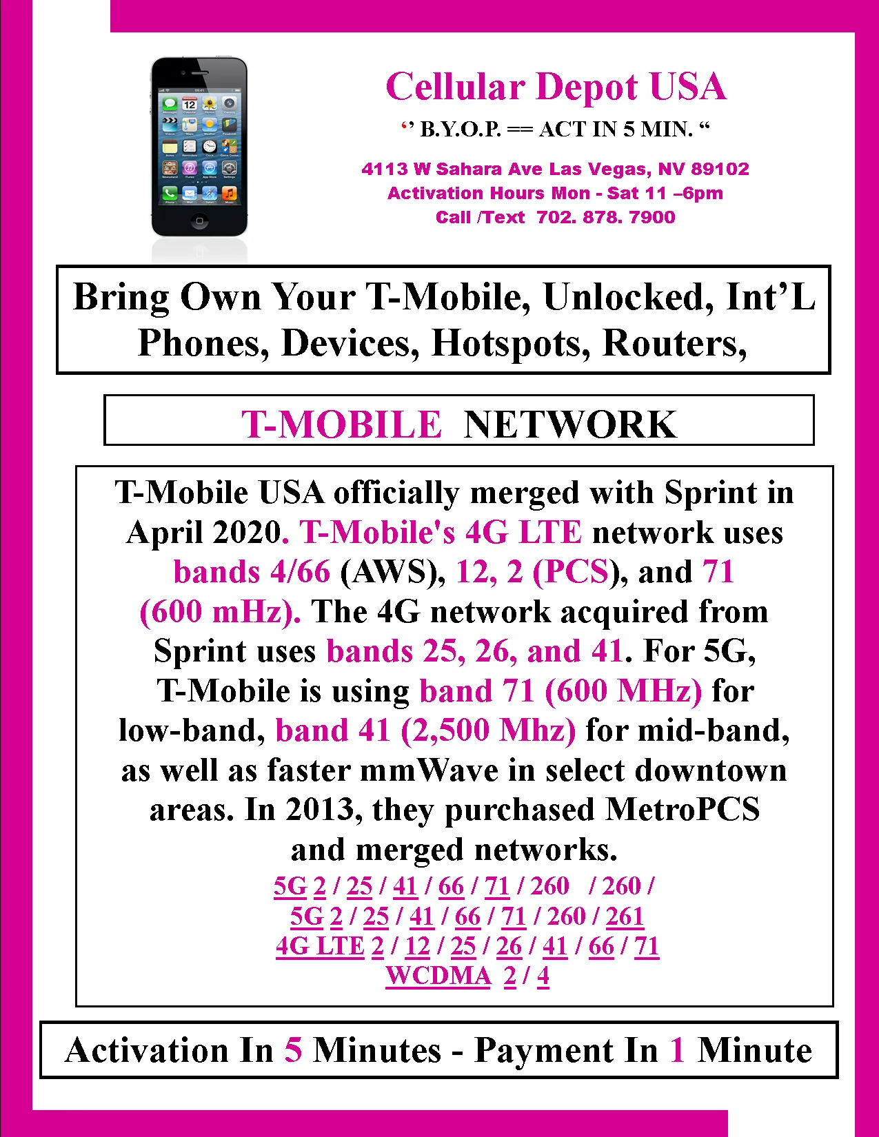 BYOP = T-Mobile $25 Unlimited Talk, Text, 6.5GB 5G, 4G LTE Web & Sim Kit & New Number