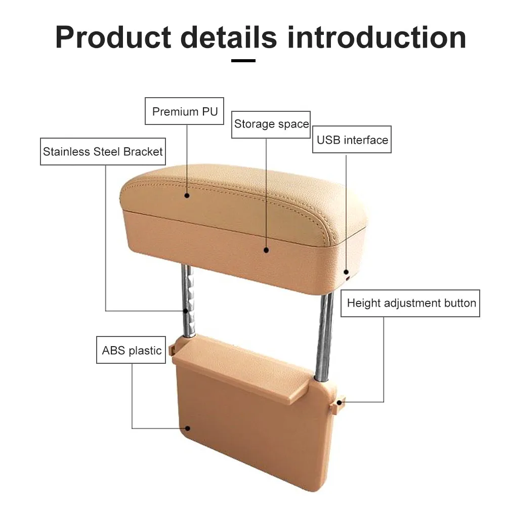 Car Armrest Cross Armrest With Storage Box Center Console Armrest With Wireless Charging 1 Piece