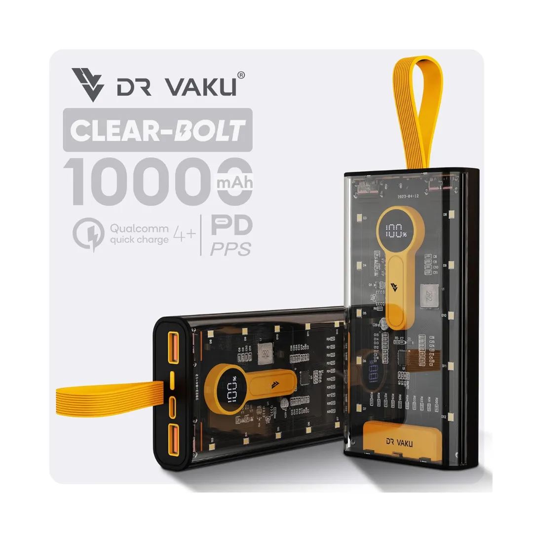 Dr Vaku Clear Bolt 10000mAh 20W Powerbank