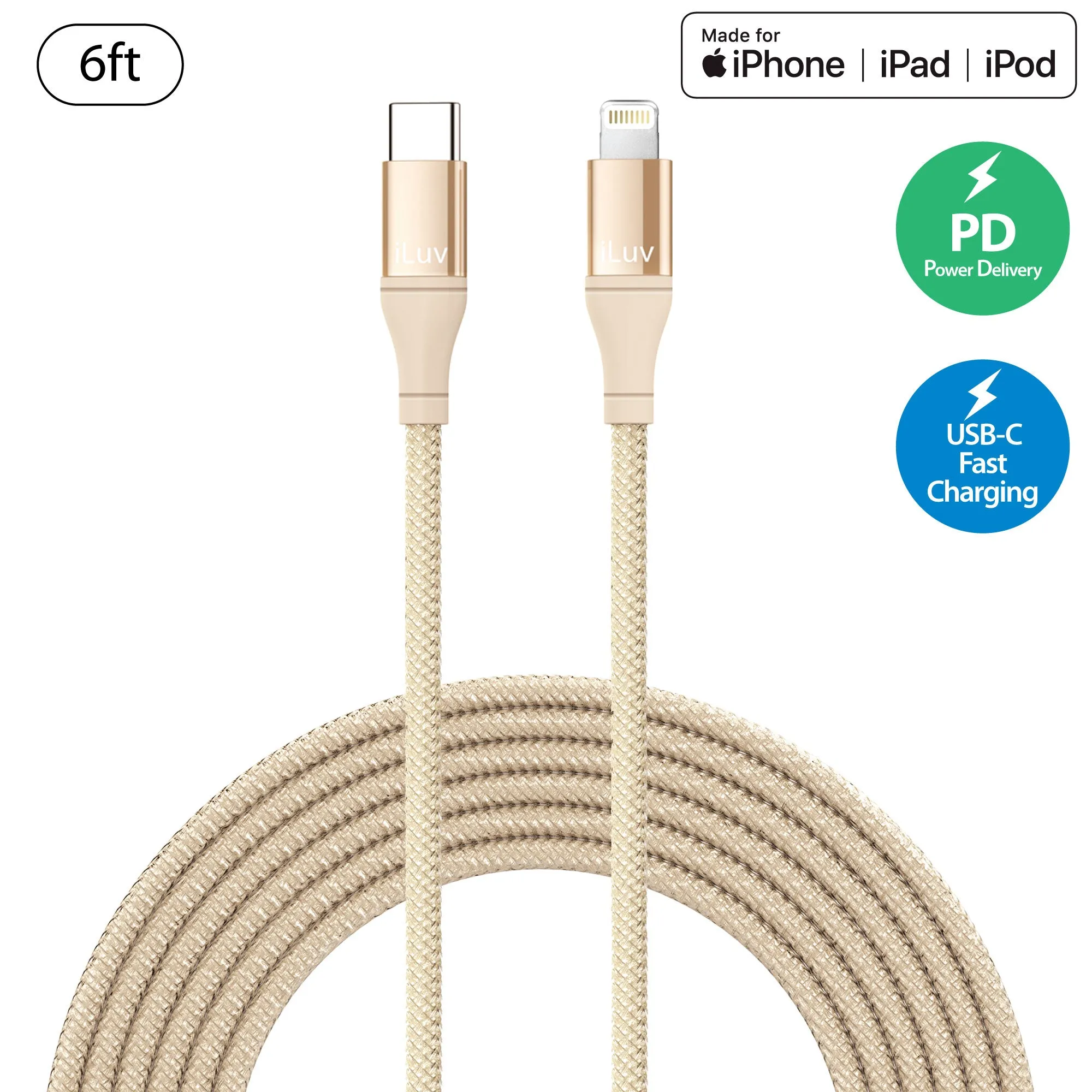 Fast Charging USB-C to Lightning Cable  3ft/6ft/10ft