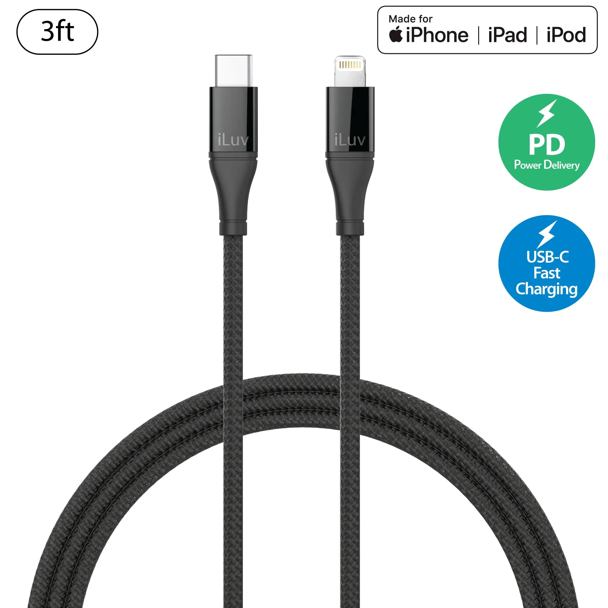 Fast Charging USB-C to Lightning Cable  3ft/6ft/10ft