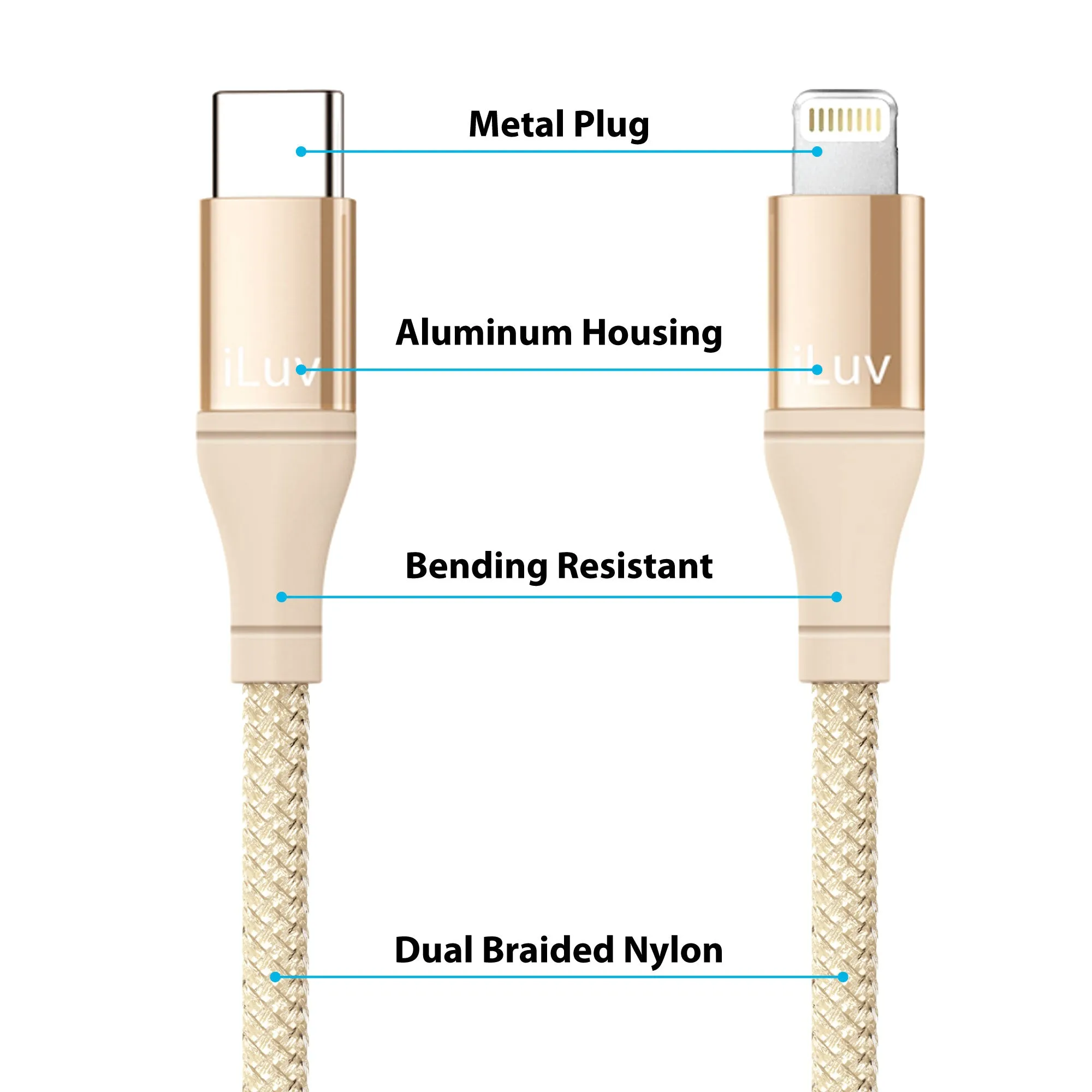 Fast Charging USB-C to Lightning Cable  3ft/6ft/10ft