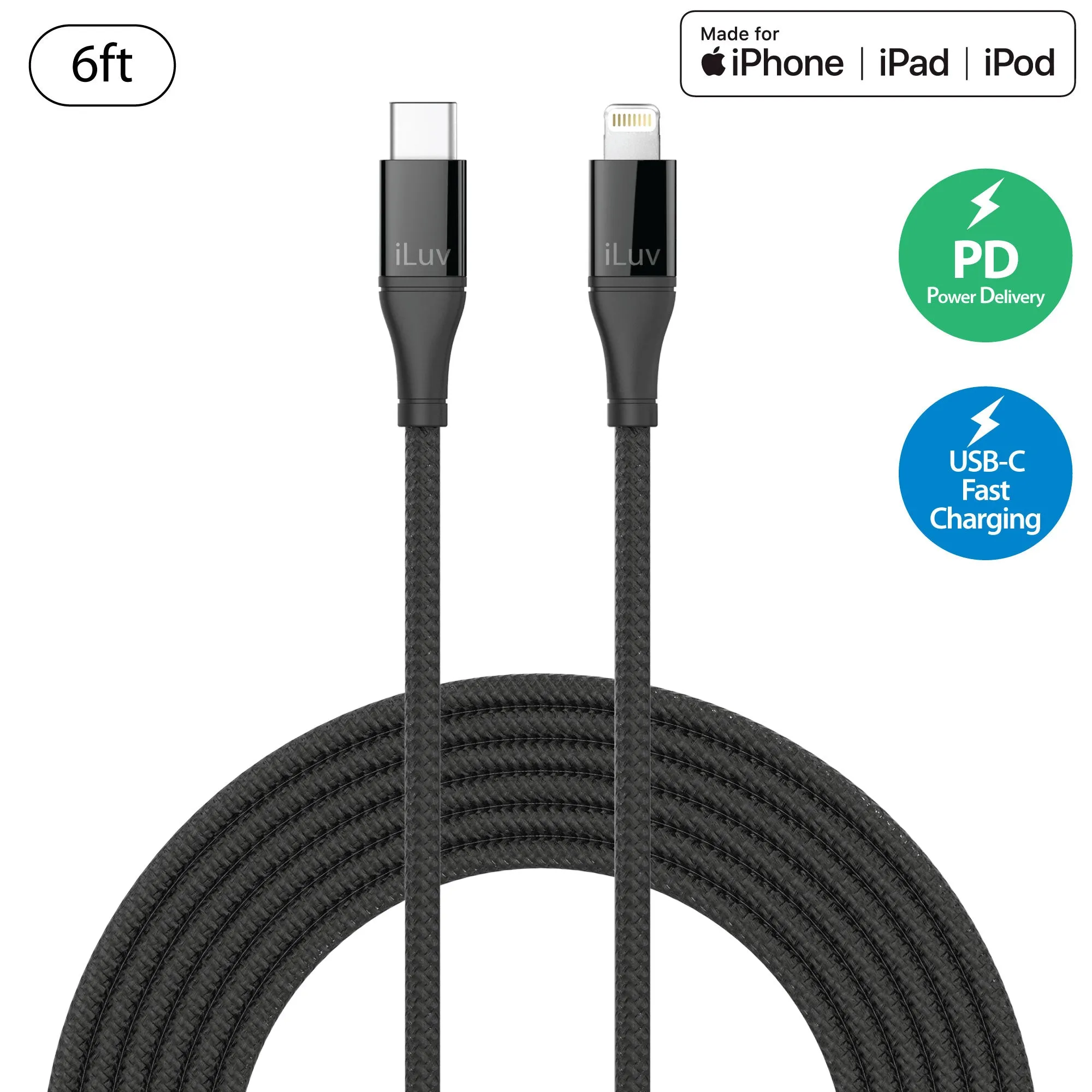 Fast Charging USB-C to Lightning Cable  3ft/6ft/10ft