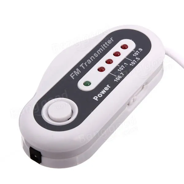 FM Trasmitter #8 = 4 Frequency Channel FM Transmitter Wireless Audio 3.5mm Plug Car Charger For iPhone iPad iPod MP3 MP4 MD CD Player