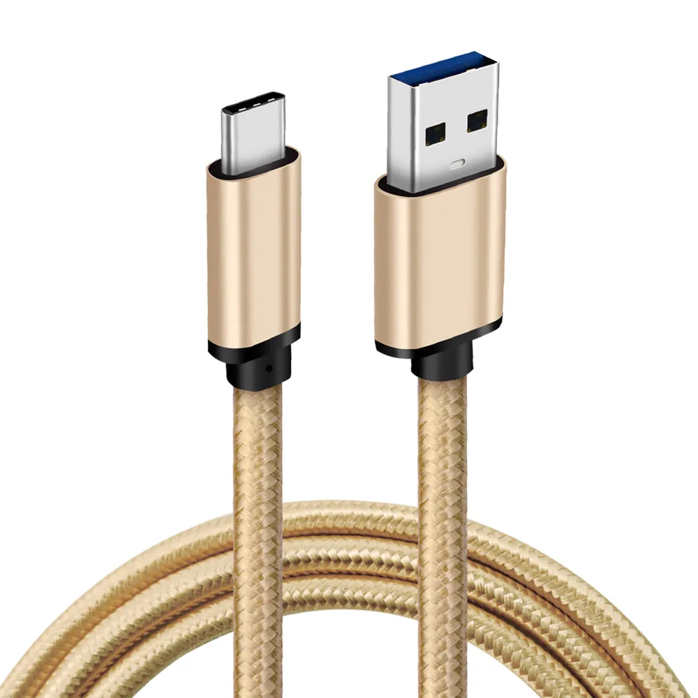 Heavy-Duty Double Braided Fast Charging USB-C Cable (Beige Gold)