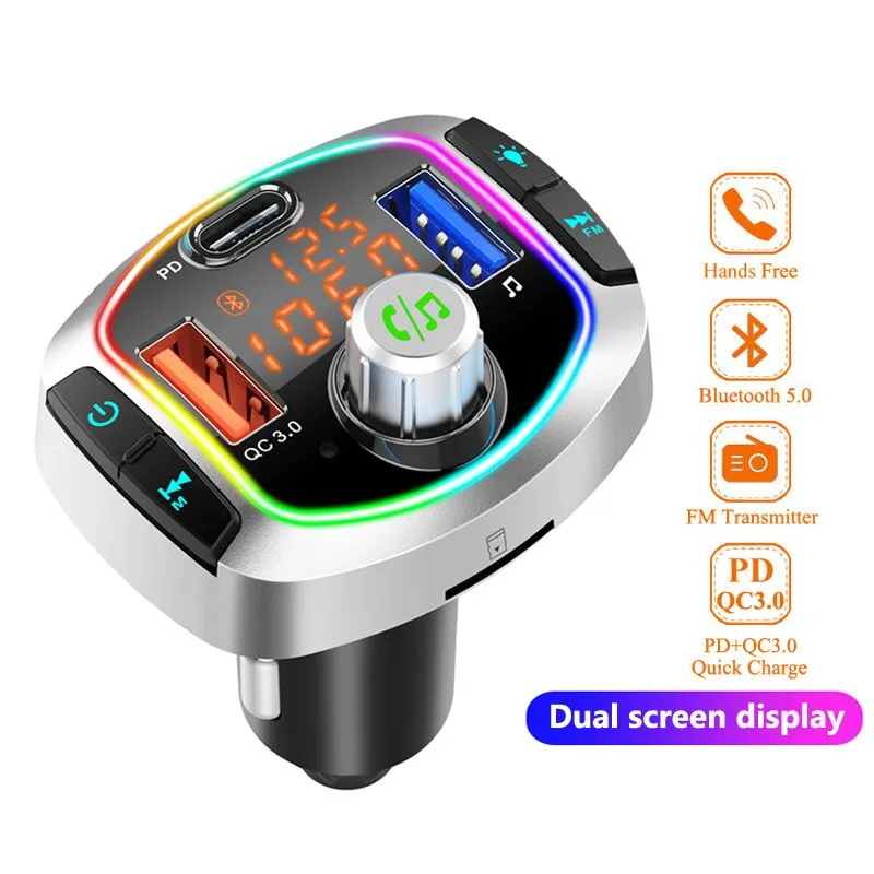 In car Bluetooth 5.0 Transmitter Kit - Handsfree Wireless FM Transmitter