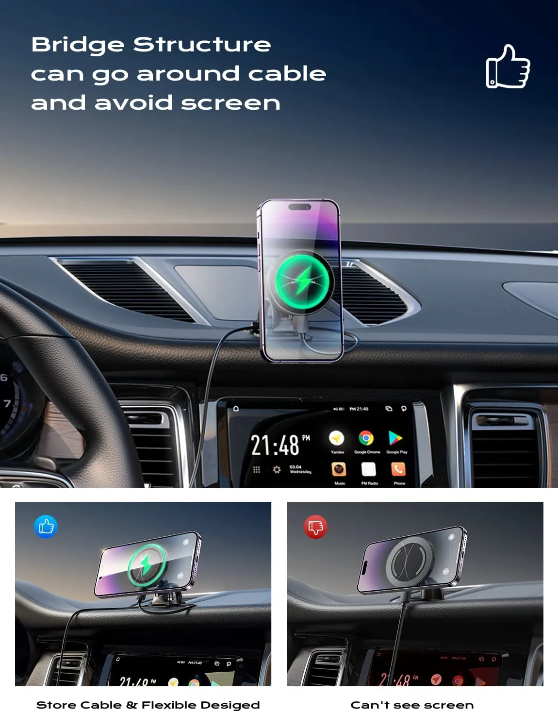 Lisen Magsafe Car Mount Wireless Charger