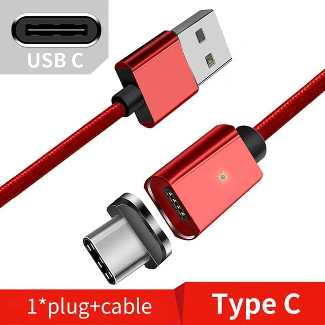 Magnetic Micro USB Cable For iPhone Samsung Type-c Charging Charge Magnet Charger Adapter USB Type C Mobile Phone Cables