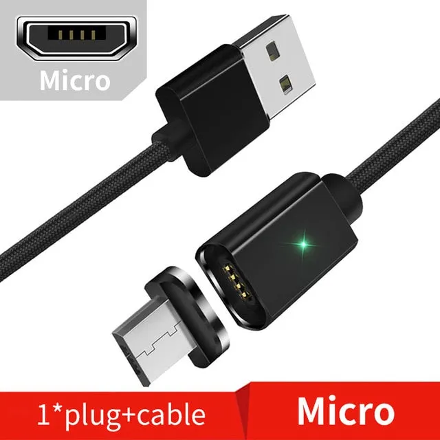 Magnetic Micro USB Cable For iPhone Samsung Type-c Charging Charge Magnet Charger Adapter