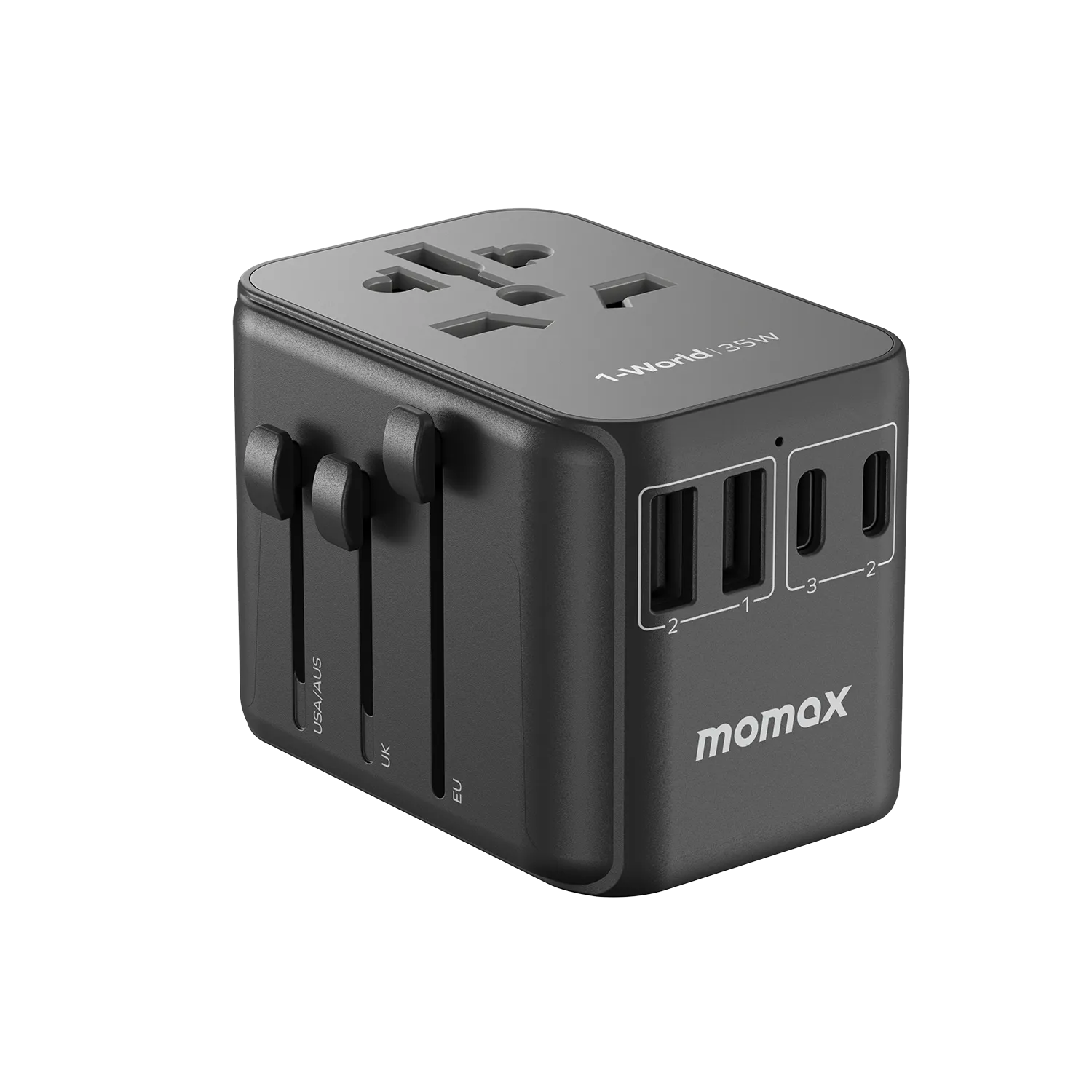 MOMAX 1-World PD 35W 5-Port   AC Charger Universal Travel Adapter