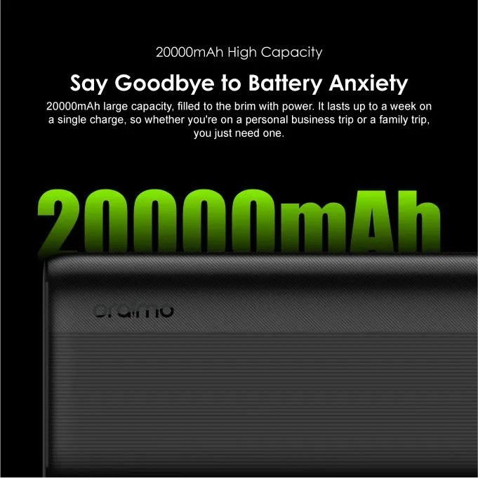 ORAIMO Traveler 4 20000mAh 10.5W Power Bank (OPB-P204D) Super Fast Charge with Long Lasting Battery