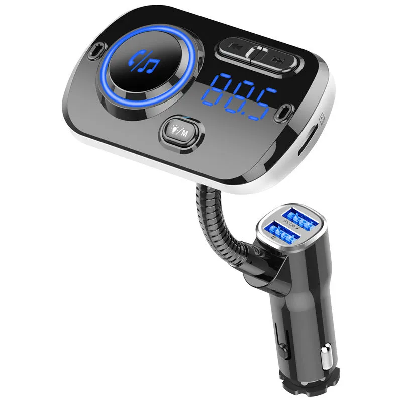 Qc3.0 Fast Charge Car Bluetooth MP3 Hands-Free Phone Player FM Transmitter Ambience Light Display