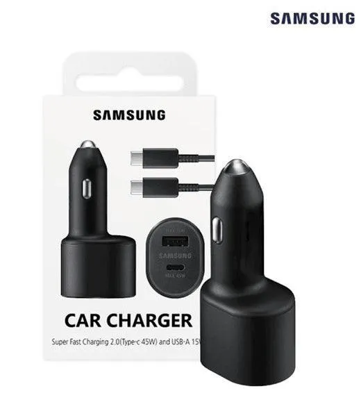 Samsung Fast Charging Car Charger DUO with cable (45W   15W)