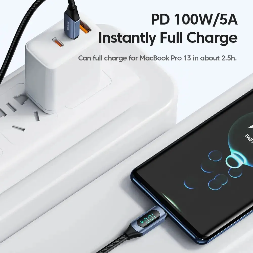 Toocki 100W Type C to Type C Cable - PD Fast Charging and Data Transfer