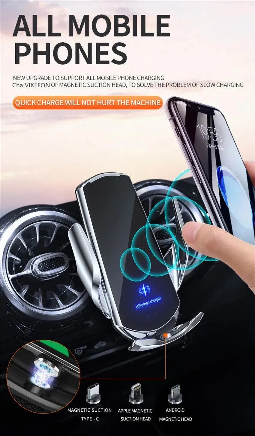 Universal Car Wireless Charger Magnetic Phone Holder 15W Fast Charging