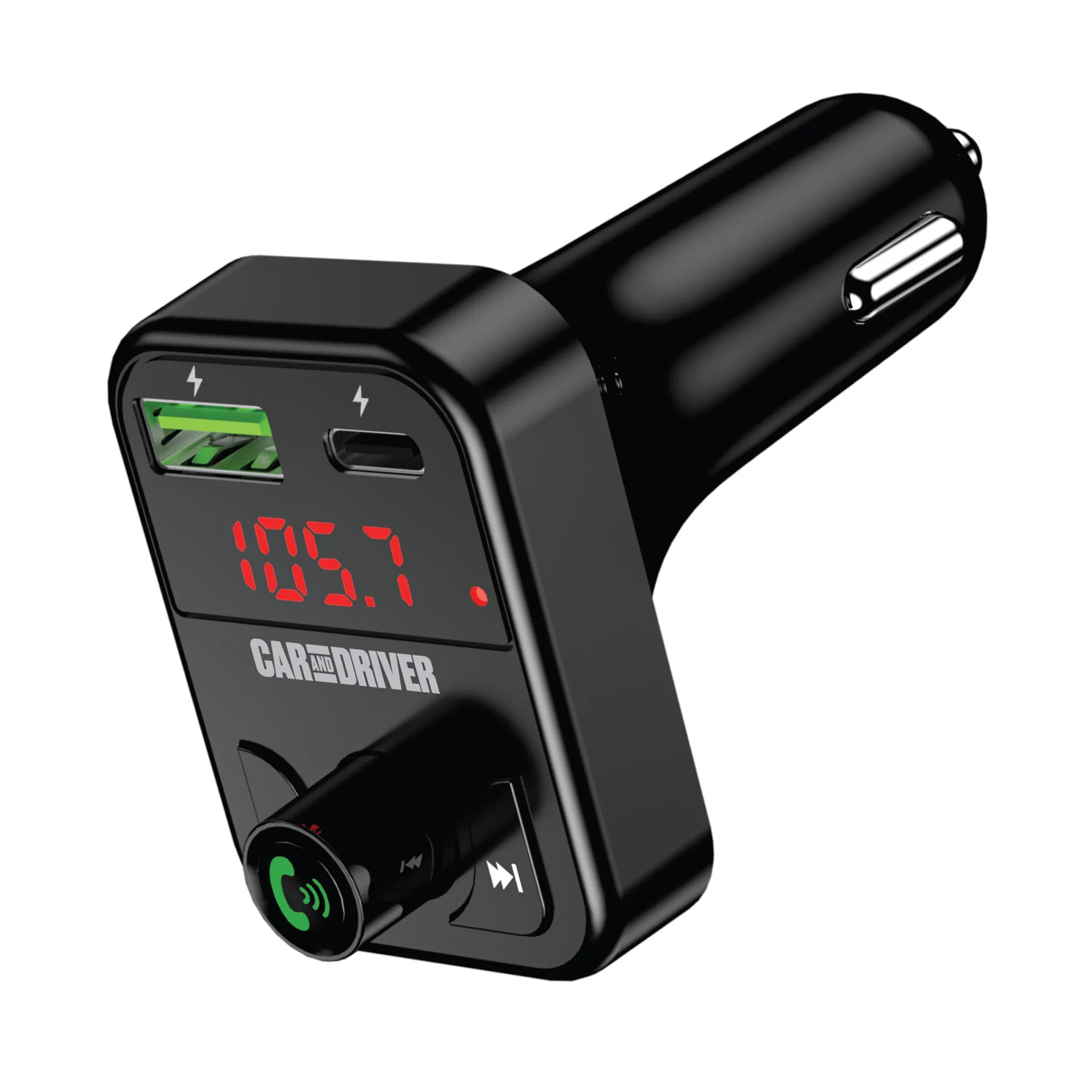 Wireless FM Transmitter & Dual USB Car Charger - CAR AND DRIVER FMX121